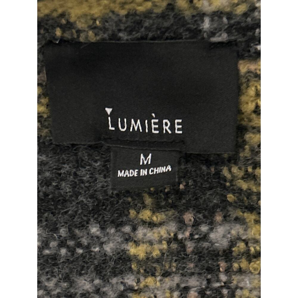 Lumière Coat Jacket Size Medium Gray Plaid Open Front Pockets NWT - Picture 6 of 9